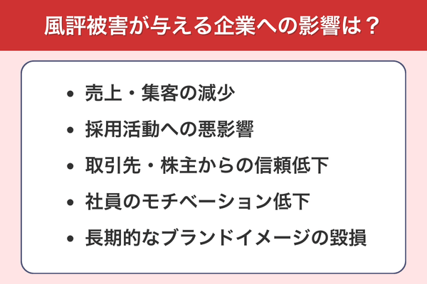 風評被害が与える企業への影響は？