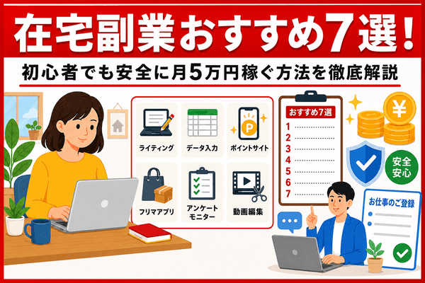 在宅副業おすすめ6選！初心者でも安全に月5万円稼ぐ方法を徹底解説