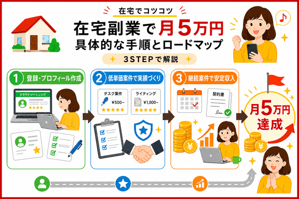 在宅副業で月5万円を稼ぐための具体的な手順とロードマップ