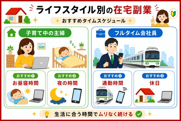 ライフスタイル別の在宅副業おすすめタイムスケジュール