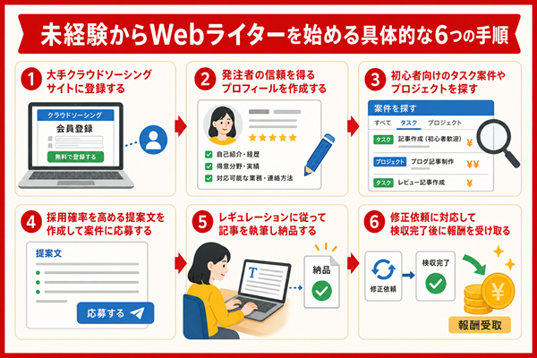 未経験からWebライターを始める具体的な6つの手順