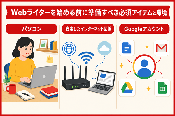Webライターを始める前に準備すべき必須アイテムと環境